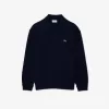 Relaxed Fit Carded Wool Polo Sweater