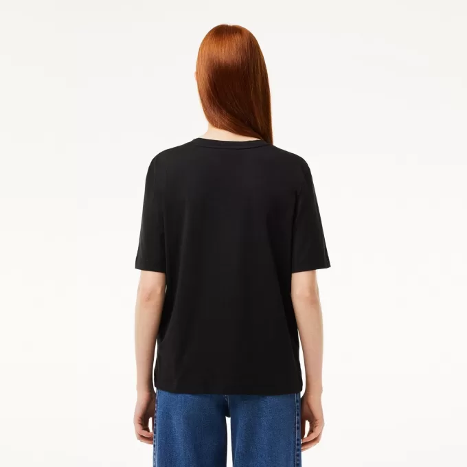 Relaxed Fit Soft Cotton V Neck T-shirt