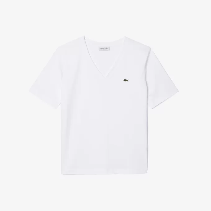 Relaxed Fit Soft Cotton V Neck T-shirt