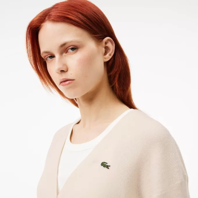 Relaxed Fit V Neck Wool Cardigan