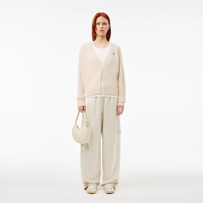 Relaxed Fit V Neck Wool Cardigan