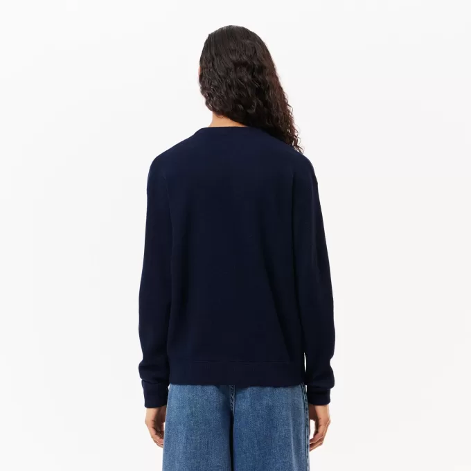 Relaxed Fit V Neck Wool Cardigan