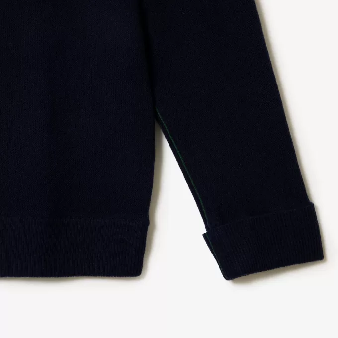 Relaxed Fit V Neck Wool Cardigan