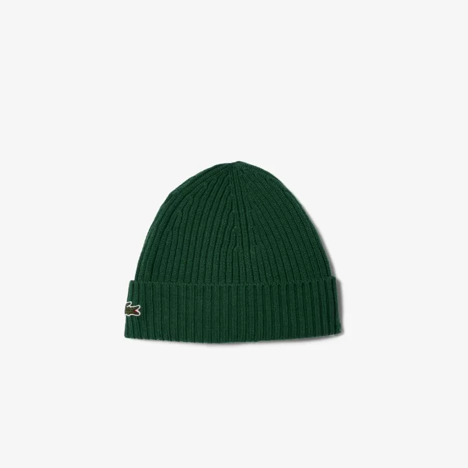 Rib Knit Brushed Wool Beanie