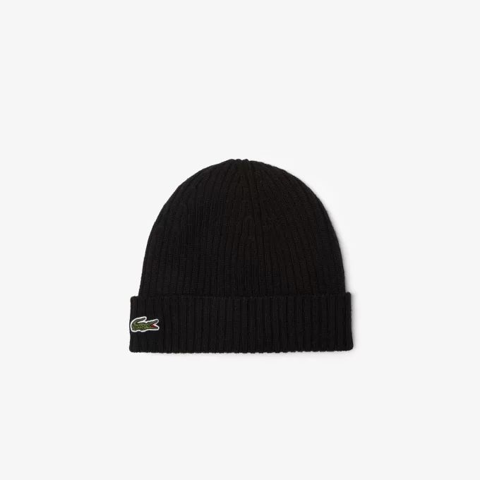 Rib Knit Brushed Wool Beanie