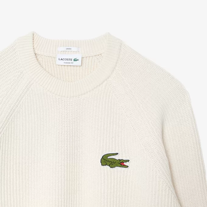 Ribbed Cotton Badge Sweater