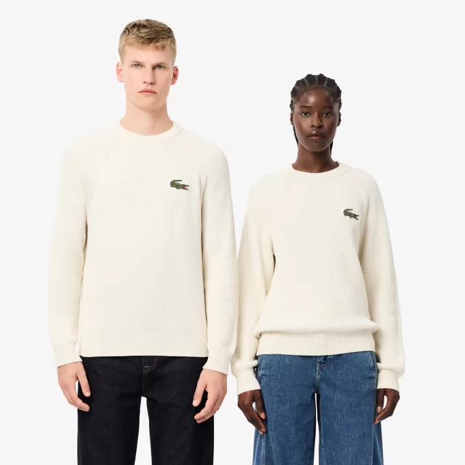 Ribbed Cotton Badge Sweater