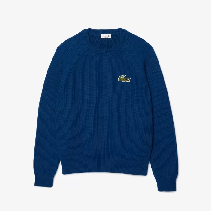 Ribbed Cotton Badge Sweater