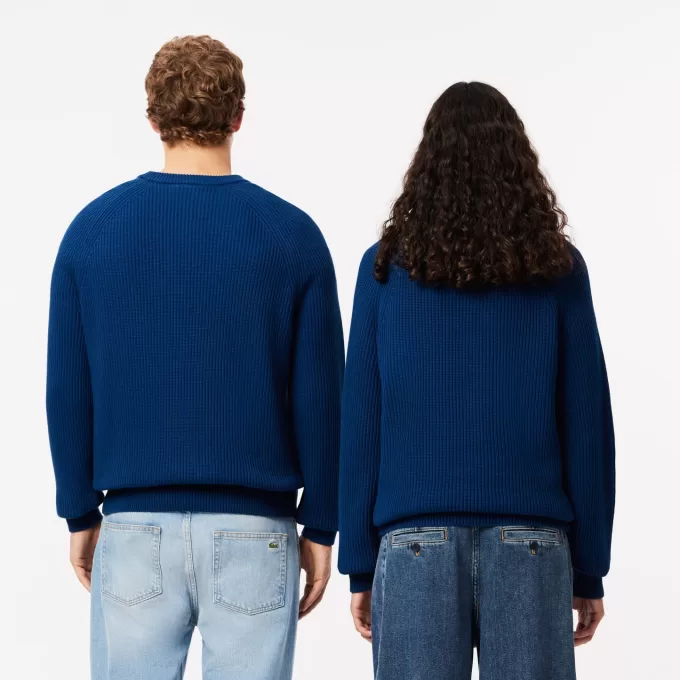 Ribbed Cotton Badge Sweater