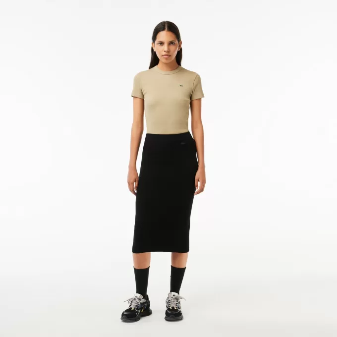 Ribbed, Seamless Knit Pencil Skirt