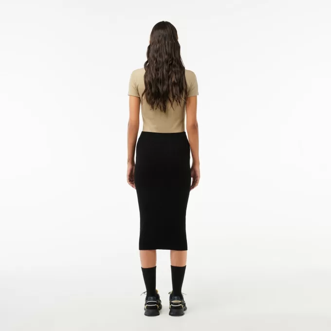 Ribbed, Seamless Knit Pencil Skirt
