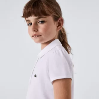 Scalloped Collar Mini Piqué Polo Shirt