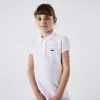 Scalloped Collar Mini Piqué Polo Shirt