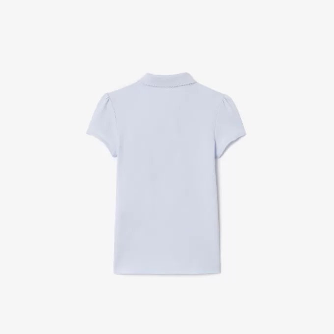 Scalloped Collar Mini Piqué Polo Shirt