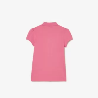 Scalloped Collar Mini Piqué Polo Shirt