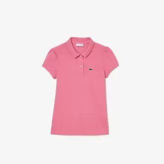 Scalloped Collar Mini Piqué Polo Shirt