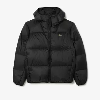 Short Water Repellent Hooded Puffed Jacket