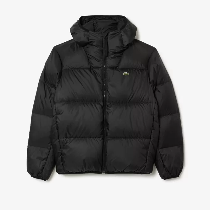 Short Water Repellent Hooded Puffed Jacket