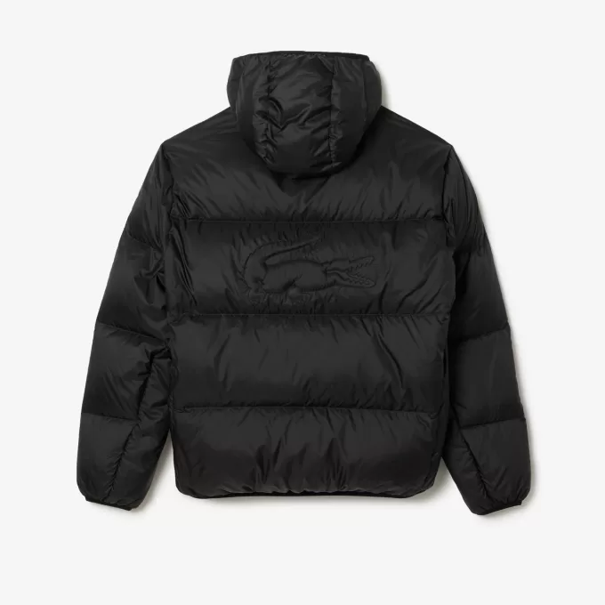 Short Water Repellent Hooded Puffed Jacket