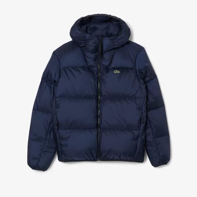 Short Water Repellent Hooded Puffed Jacket