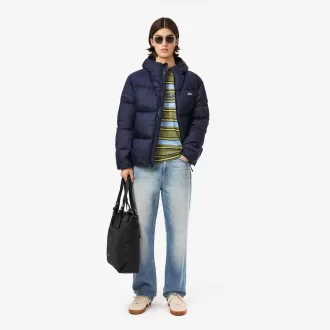 Short Water Repellent Hooded Puffed Jacket