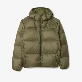 Short Water Repellent Hooded Puffed Jacket