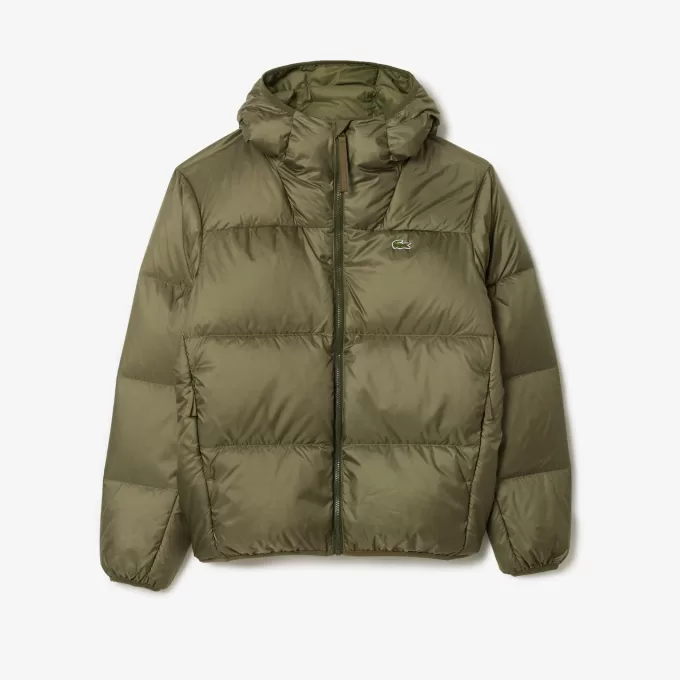 Short Water Repellent Hooded Puffed Jacket