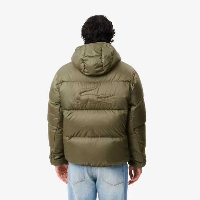 Short Water Repellent Hooded Puffed Jacket