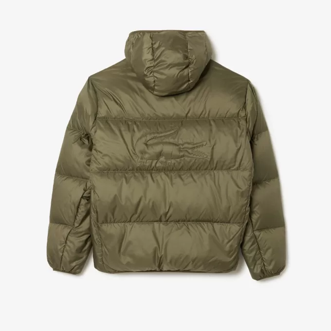Short Water Repellent Hooded Puffed Jacket