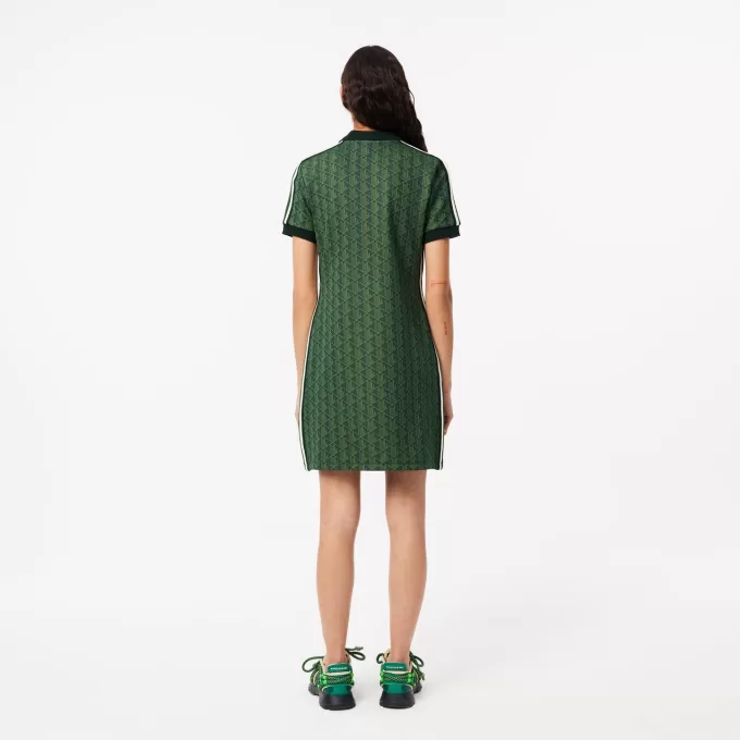 Slim Fit Monogram Jacquard Polo Dress