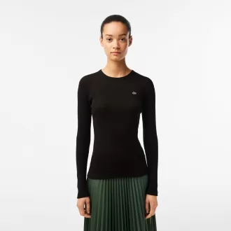 Slim Fit Ribbed Cotton T-shirt