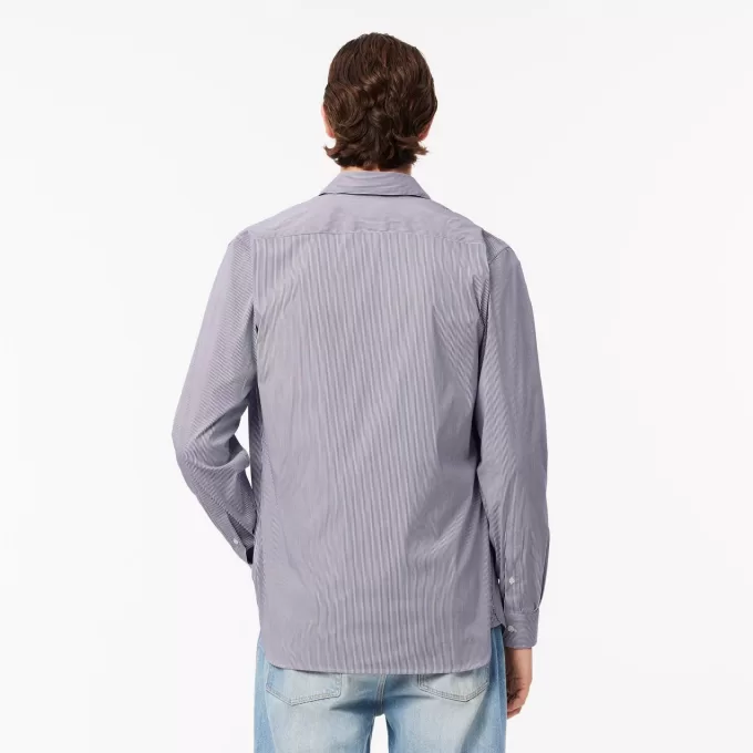 Slim Fit Striped Stretch Poplin Shirt