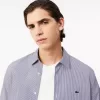 Slim Fit Striped Stretch Poplin Shirt
