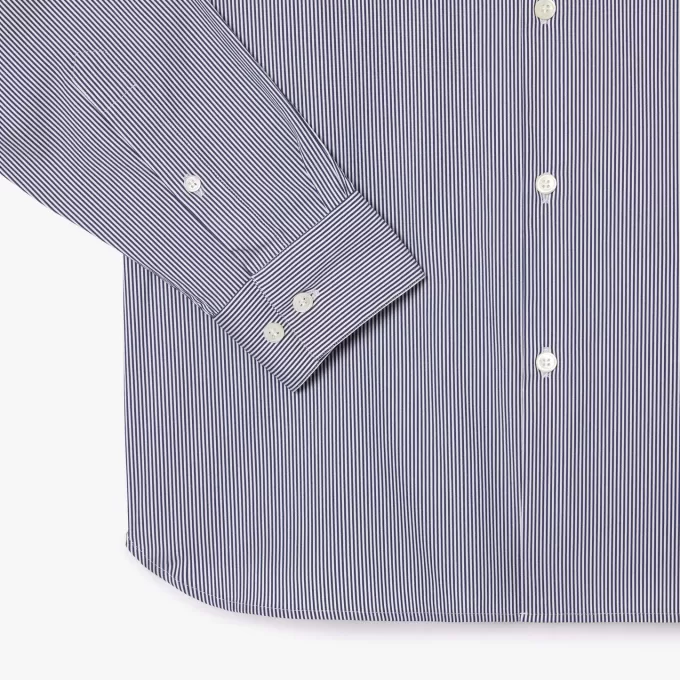 Slim Fit Striped Stretch Poplin Shirt