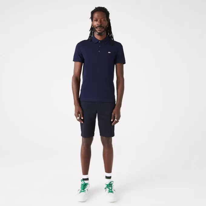 Slim fit Stretch Cotton Piqué Grey Crocodile Polo Shirt