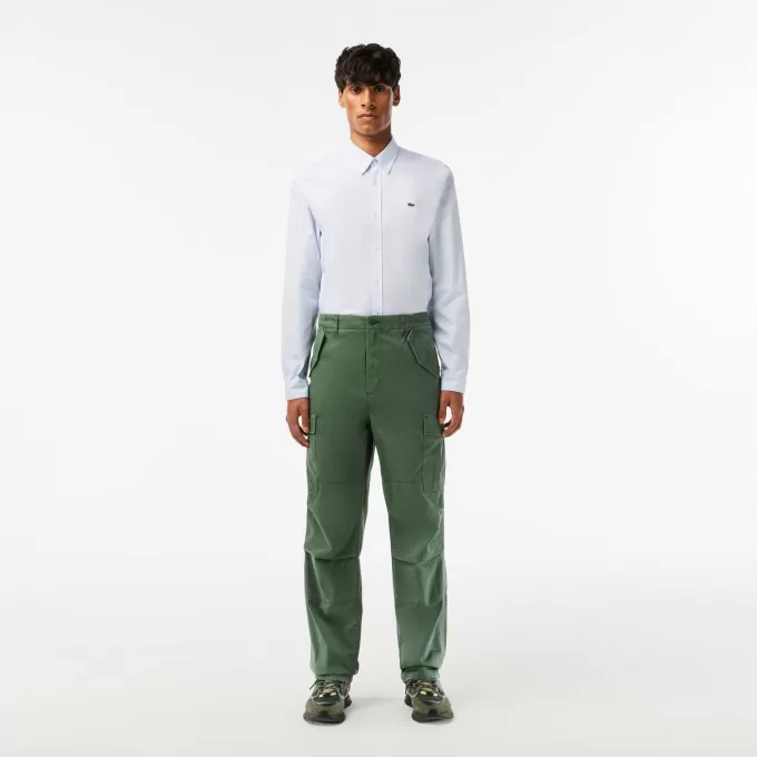 Straight Fit Cotton Cargo Pants