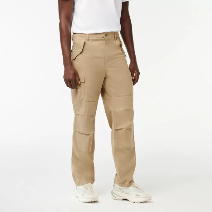 Straight Fit Cotton Cargo Pants