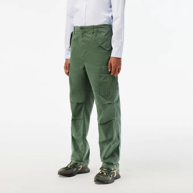 Straight Fit Cotton Cargo Pants