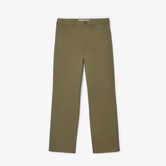 Straight Fit Cotton Twill Pants