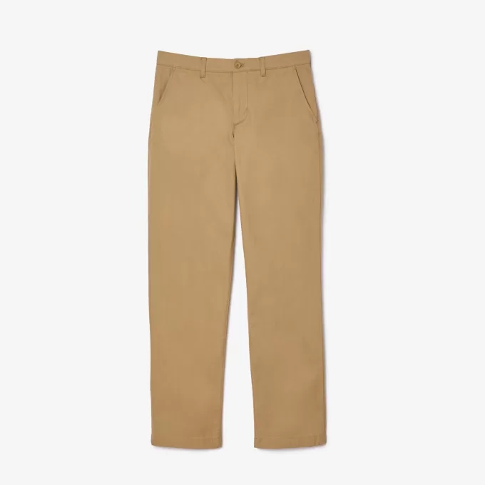 Straight Fit Cotton Twill Pants