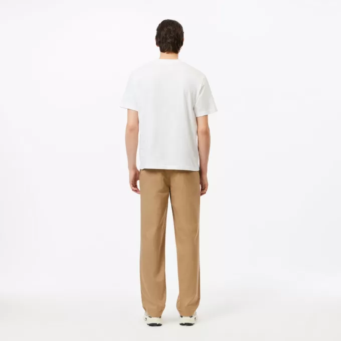 Straight Fit Cotton Twill Pants