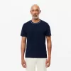 Stretch Piqué Stripe Collar T-shirt
