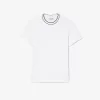 Stretch Piqué Stripe Collar T-shirt
