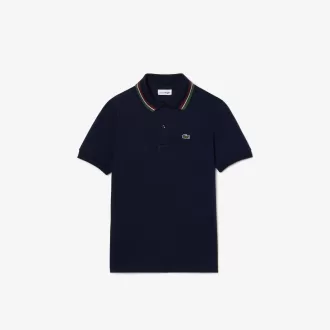 Stripe Collar Petit Piqué Polo Shirt
