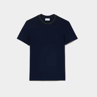 Stripe Collar Stretch Pique T-shirt