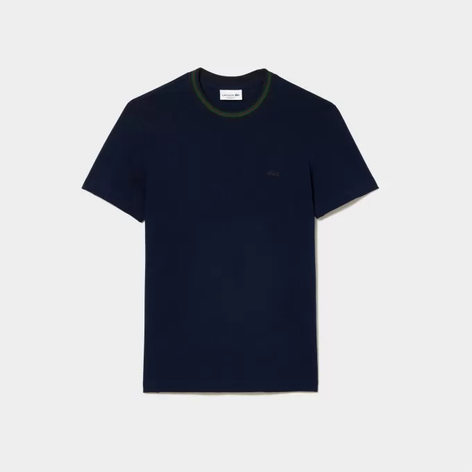 Stripe Collar Stretch Pique T-shirt