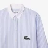 Striped Maxi Croc Contrast Collar Cotton Oxford Shirt Striped Maxi Croc Contrast Collar Cotton Oxford Shirt