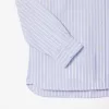 Striped Maxi Croc Contrast Collar Cotton Oxford Shirt Striped Maxi Croc Contrast Collar Cotton Oxford Shirt