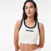 Terry Cotton Embroidered Logo Bralette