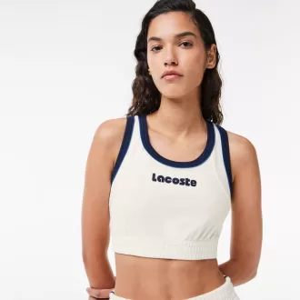 Terry Cotton Embroidered Logo Bralette